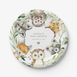 Waldtiere Baby Shower Papierplatten Pappteller