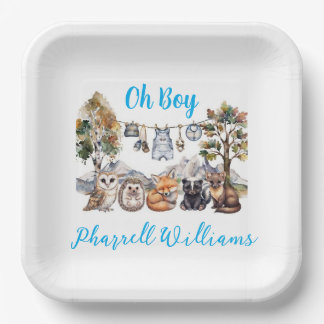Waldtiere Baby Shower Pappteller