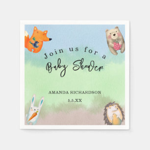 Waldtiere Baby Shower Serviette
