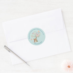 Waldtiere Baby Shower Vielen Dank Aufkleber