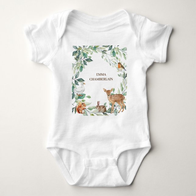 Waldtiere Baby Strampler (Vorderseite)