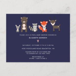 Waldtiere Babyduschwald Niedlich Postkarte