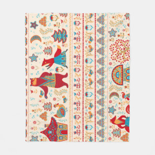 Waldtiere: Beige Hintergrund Fleecedecke