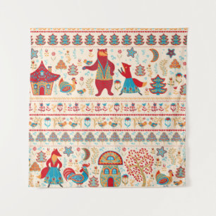 Waldtiere: Beige Hintergrund Wandteppich