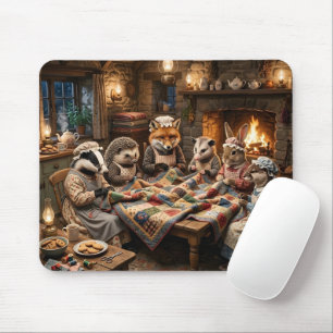 Waldtiere beim Quilten Mousepad