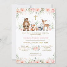 Waldtiere Blush Bloral Taufe Christening