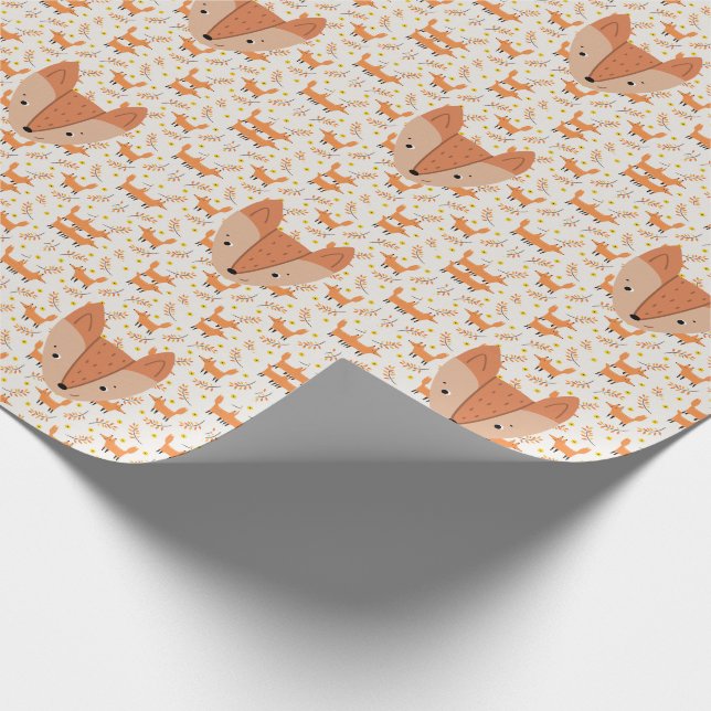 Waldtiere Boho Design Fox Geschenkpapier (Ecke)