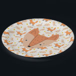 Waldtiere Boho Design Fox Pappteller<br><div class="desc">Adorable Waldtiere haben Geburtstag,  Babydusche Papiertüte. Ideal für Jungen oder Mädchen Geburtstagsparty.</div>