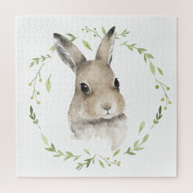 Waldtiere Bunny Rabbit Watercolor Kranz (Vertikal)