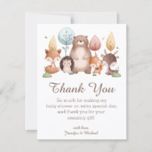 Waldtiere Danke Baby Shower stilvoll