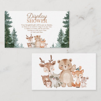 Waldtiere Display-Dusch-Baby-Shower-Karte Begleitkarte