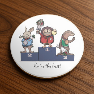 Waldtiere Du bist der Beste! Geschenk Podium Kunst Getränkeuntersetzer