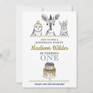 Waldtiere Einladung zum 1. Geburtstag