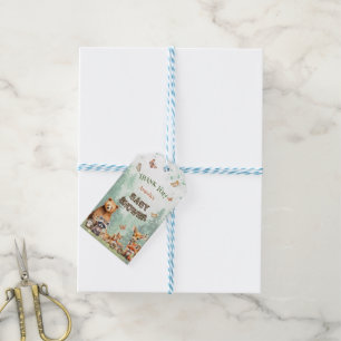 Waldtiere Florale Babyparty Dankeschön Geschenkanhänger