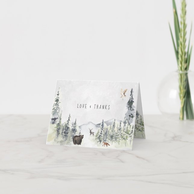 Waldtiere | Forest Baby Shower Danke (Vorderseite)