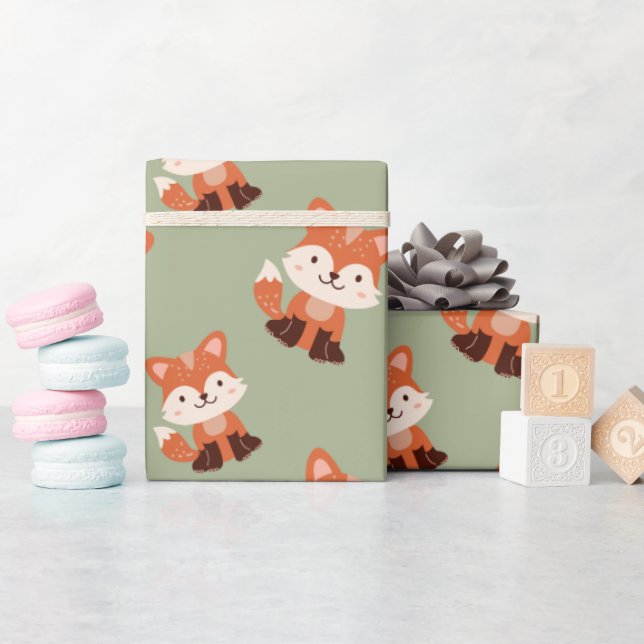 Waldtiere Fox-Kindergeburtstag  Geschenkpapier (Babyparty)