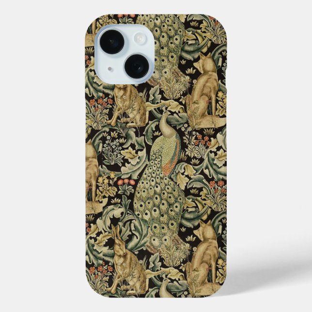 WALDTIERE, FOX, PEACOCK, HARE IN GRÜNEN BLUMEN Case-Mate iPhone HÜLLE (Rückseite)
