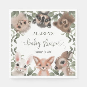 Waldtiere Freunde von Waldtieren Babydusche Serviette