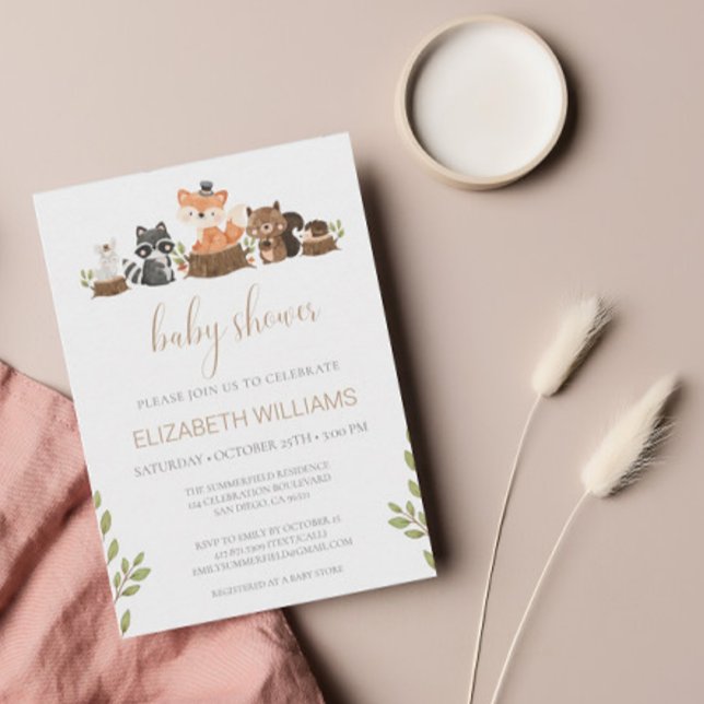 Waldtiere Geschlecht neutrale Babydusche Einladung (Von Creator hochgeladen)