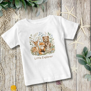 Waldtiere Geschlechtsneutral Personalisiert Baby T-shirt