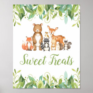 Waldtiere Grünpflanzen Kinderdusche Sweet Leckerei Poster