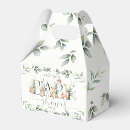 Waldtiere Grünpflanzen neutrale Babydusche Geschenkschachtel