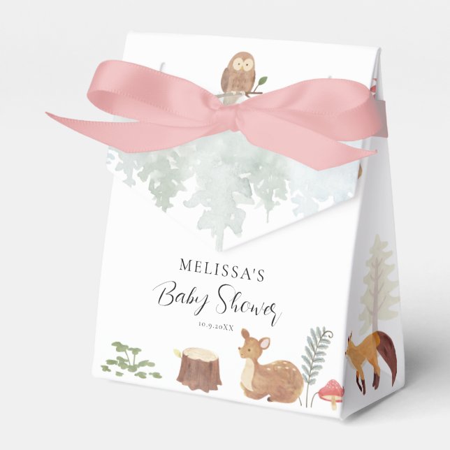 Waldtiere Herbst Wasserfarbe Kinderdusche Geschenkschachtel (Vorderseite)
