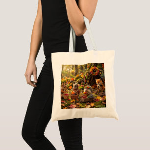Waldtiere Herbsternte Fantasie Whimsical Tragetasche