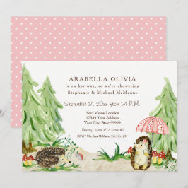 Waldtiere Igel Girl Baby Dusche Einladung