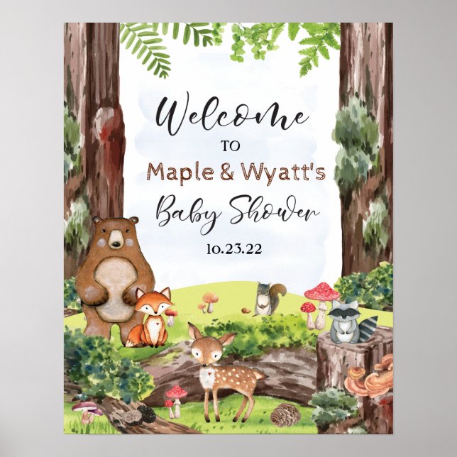 Waldtiere im Forstzeichen Poster (Vorne)