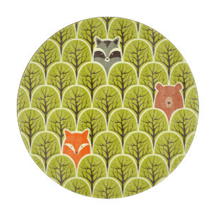 Waldtiere im Vintage-Muster Schneidebrett