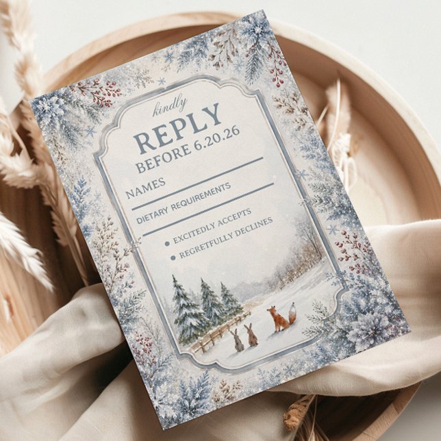 Waldtiere im Winter RSVP Karte (Von Creator hochgeladen)
