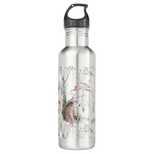Waldtiere in Aquarellen Edelstahlflasche