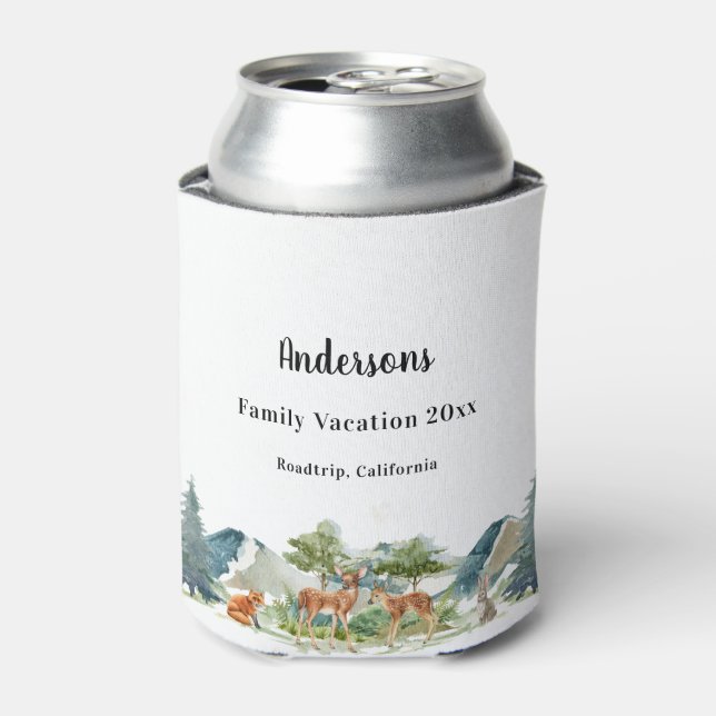 Waldtiere in Familienurlaub Dosenkühler (Kanne Vorderseite)