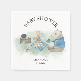 Waldtiere in Wäldern - Babydusche Serviette