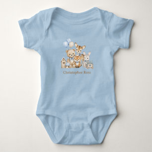 Waldtiere Jungen Baby Shower Strampler