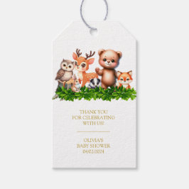 Waldtiere Kinderdusche Danke Tags Geschenkanhänger