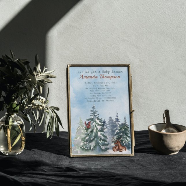 Waldtiere Landschaft Abenteuer Kinderdusche Einladung (Von Creator hochgeladen)