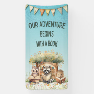 Waldtiere lesen Bücher Schulbibliothek Banner