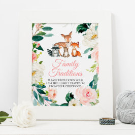 Waldtiere Lieblingsfamilientradition signieren Poster