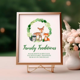 Waldtiere Lieblingsfamilientradition signieren Poster