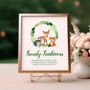 Waldtiere Lieblingsfamilientradition signieren Poster