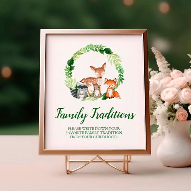 Waldtiere Lieblingsfamilientradition signieren Poster (Von Creator hochgeladen)