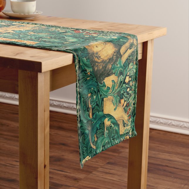Waldtiere, Lion Fox, Hare William Morris Kurzer Tischläufer (Beispiel)
