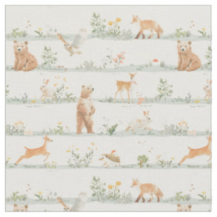 Waldtiere minimal weiche wilde Natur-Kinderzimmer Stoff