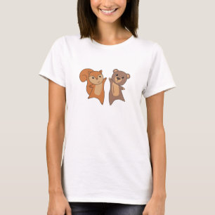 Waldtiere mit Bäreneichhörnchen Niedliche Tiere fü T-Shirt
