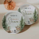 Waldtiere mit Name Baby Dusche Pappteller<br><div class="desc">Wir stellen unsere Waldtiere mit dem Namen Baby Dusche Papier Teller vor, perfekt für eine niedliche und skurrile Feier! Mit einem Thema zum Thema Wald in Aquarelltönen mit bezaubernden Kreaturen wie Fuchs, Hase, Bär und Hirsch ist es ideal für eine geschlechtsneutrale Dusche. Dieses böhmisch inspirierte Design Set eine süße und...</div>