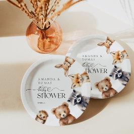 Waldtiere Moderne Babydusche Pappteller