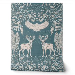 Waldtiere Mythologie Grün Blau Wallpaper Tapete