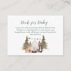 Waldtiere neutrales Babyshower-Buch für Baby Begleitkarte